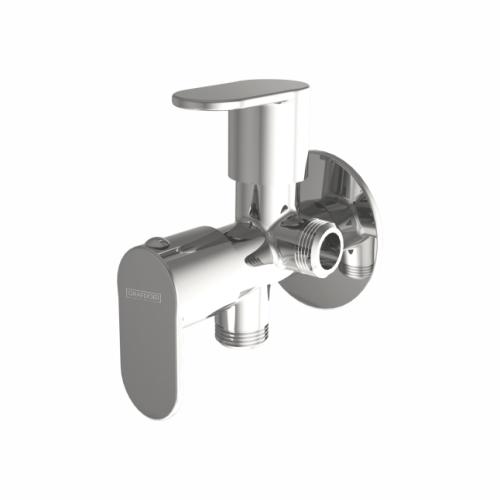 Two Way Angle Valve with Wall Flange Chrome